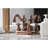 image:imageKingston Brass KB1601PL Heritage 4Inch Centerset Lavatory Faucet with Porcelain Lever Handle Polished ChromeAntique Copper