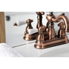 image:imageKingston Brass KB1601PL Heritage 4Inch Centerset Lavatory Faucet with Porcelain Lever Handle Polished ChromeAntique Copper