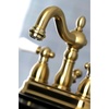 image:imageKingston Brass KB1601PL Heritage 4Inch Centerset Lavatory Faucet with Porcelain Lever Handle Polished ChromeBrushed Brass