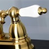 image:imageKingston Brass KB1601PL Heritage 4Inch Centerset Lavatory Faucet with Porcelain Lever Handle Polished ChromeBrushed Brass