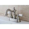 image:imageKingston Brass KB1601PL Heritage 4Inch Centerset Lavatory Faucet with Porcelain Lever Handle Polished ChromeBrushed Nickel