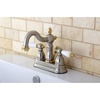 image:imageKingston Brass KB1601PL Heritage 4Inch Centerset Lavatory Faucet with Porcelain Lever Handle Polished ChromeBrushed NickelPolished Brass