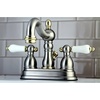 image:imageKingston Brass KB1601PL Heritage 4Inch Centerset Lavatory Faucet with Porcelain Lever Handle Polished ChromeBrushed NickelPolished Brass