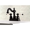 image:imageKingston Brass KB1601PL Heritage 4Inch Centerset Lavatory Faucet with Porcelain Lever Handle Polished ChromeMatte Black