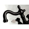 image:imageKingston Brass KB1601PL Heritage 4Inch Centerset Lavatory Faucet with Porcelain Lever Handle Polished ChromeMatte Black