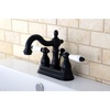 image:imageKingston Brass KB1601PL Heritage 4Inch Centerset Lavatory Faucet with Porcelain Lever Handle Polished ChromeOil Rubbed Bronze