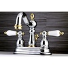 image:imageKingston Brass KB1601PL Heritage 4Inch Centerset Lavatory Faucet with Porcelain Lever Handle Polished ChromePolished ChromePolished Brass