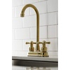 image:imageKingston Brass KB490AX Victorian TwoHandle 2Hole Deck Mount Bar Faucet in Matte BlackBrushed Brass