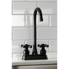 image:imageKingston Brass KB490AX Victorian TwoHandle 2Hole Deck Mount Bar Faucet in Matte BlackMatte Black