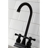 image:imageKingston Brass KB490AX Victorian TwoHandle 2Hole Deck Mount Bar Faucet in Matte BlackMatte Black