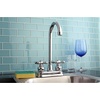 image:imageKingston Brass KB490AX Victorian TwoHandle 2Hole Deck Mount Bar Faucet in Matte BlackPolished Chrome