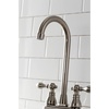 image:imageKingston Brass KB492ACL American Classic TwoHandle 2Hole Deck Mount Bar Faucet in Polished BrassBrushed Nickel