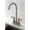 image:imageKingston Brass KB492ACL American Classic TwoHandle 2Hole Deck Mount Bar Faucet in Polished BrassBrushed Nickel