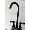 image:imageKingston Brass KB492ACL American Classic TwoHandle 2Hole Deck Mount Bar Faucet in Polished BrassMatte Black