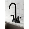 image:imageKingston Brass KB492ACL American Classic TwoHandle 2Hole Deck Mount Bar Faucet in Polished BrassMatte Black