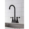 image:imageKingston Brass KB492ACL American Classic TwoHandle 2Hole Deck Mount Bar Faucet in Polished BrassOil Rubbed Bronze