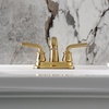 image:imageKingston Brass KB5613RXL Restoration 4Inch Centerset Bathroom Faucet with PopUp Drain Antique BrassBrushed Brass