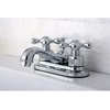 image:imageKingston Brass KB601AX Teapot Faucet with Metal Cross Handle amp PopUp Polished Chrome412 Spout ReachBrushed NickelPolished Brass