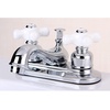 image:imageKingston Brass KB601PX Restoration 4Inch Centerset Lavatory Faucet with Porcelain Cross Handle Polished ChromePolished Chrome