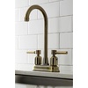 image:imageKingston Brass KB8490DL Concord TwoHandle 2Hole Deck Mount Bar Faucet in Matte BlackAntique Brass