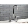 image:imageKingston Brass KB8490DL Concord TwoHandle 2Hole Deck Mount Bar Faucet in Matte BlackBrushed Nickel