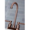 image:imageKingston Brass KB8490DL Concord TwoHandle 2Hole Deck Mount Bar Faucet in Matte BlackBrushed Nickel