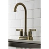 image:imageKingston Brass KB849NDLAC NuvoFusion TwoHandle 2Hole Deck Mount Bar Faucet in Antique CopperAntique Brass