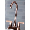 image:imageKingston Brass KB849NDLAC NuvoFusion TwoHandle 2Hole Deck Mount Bar Faucet in Antique CopperAntique Copper