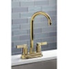 image:imageKingston Brass KB849NDLAC NuvoFusion TwoHandle 2Hole Deck Mount Bar Faucet in Antique CopperPolished Nickel