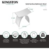 image:imageKingston Brass KBSSA17917 Descanso Solid Surface Arched Bathroom Stool Matte White 1656 x 906 x 1713