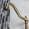 image:imageKingston Brass KS1240AX Heritage 8 in Center Kitchen Bridge Faucet 9716 in Spout Reach Matte BlackAntique Brass