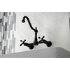 image:imageKingston Brass KS1240AX Heritage 8 in Center Kitchen Bridge Faucet 9716 in Spout Reach Matte BlackMatte Black