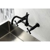 image:imageKingston Brass KS1240AX Heritage 8 in Center Kitchen Bridge Faucet 9716 in Spout Reach Matte BlackMatte Black