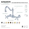 image:imageKingston Brass KS1240AX Heritage 8 in Center Kitchen Bridge Faucet 9716 in Spout Reach Matte BlackPolished Chrome