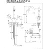 image:imageKingston Brass KS1431PX Heritage TwoHandle Bathroom Faucet with Brass PopUp and Cover Plate Polished ChromeBrushed Nickel