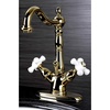 image:imageKingston Brass KS1431PX Heritage TwoHandle Bathroom Faucet with Brass PopUp and Cover Plate Polished ChromePolished Brass