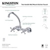 image:imageKingston Brass KS214M High Arch Spout for Wall Mount Kitchen Faucet with Metal Cross Handle Polished Chrome658 inch spout reach
