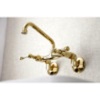 image:imageKingston Brass KS313SN Magellan Wall Mount Kitchen Faucet Satin Nickel 6Inch to 812Inch CenterAntique Brass