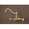 image:imageKingston Brass KS3246BEX 8 Center Wall Mount Bathroom Faucet Polished NickelBrushed Brass