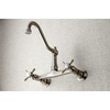 image:imageKingston Brass KS3246BEX 8 Center Wall Mount Bathroom Faucet Polished NickelBrushed Nickel