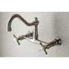 image:imageKingston Brass KS3246BEX 8 Center Wall Mount Bathroom Faucet Polished NickelBrushed Nickel
