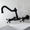 image:imageKingston Brass KS3247AX 8Inch Center Wall Mount Bathroom Faucet Brushed BrassMatte Black