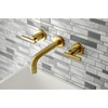 image:imageKingston Brass KS8120CML Manhattan 2Handle 8 in Wall Mount Bathroom Faucet Matte BlackBrushed Brass