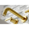 image:imageKingston Brass KS8120CML Manhattan 2Handle 8 in Wall Mount Bathroom Faucet Matte BlackBrushed Brass