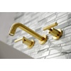 image:imageKingston Brass KS8120CML Manhattan 2Handle 8 in Wall Mount Bathroom Faucet Matte BlackBrushed Brass