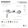image:imageKingston Brass KS8120CML Manhattan 2Handle 8 in Wall Mount Bathroom Faucet Matte BlackBrushed Nickel