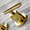 image:imageKingston Brass KS8120CML Manhattan 2Handle 8 in Wall Mount Bathroom Faucet Matte BlackPolished Brass