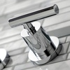image:imageKingston Brass KS8120CML Manhattan 2Handle 8 in Wall Mount Bathroom Faucet Matte BlackPolished Chrome