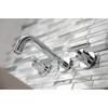image:imageKingston Brass KS8120CML Manhattan 2Handle 8 in Wall Mount Bathroom Faucet Matte BlackPolished Chrome