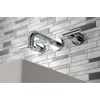 image:imageKingston Brass KS8120CML Manhattan 2Handle 8 in Wall Mount Bathroom Faucet Matte BlackPolished Chrome